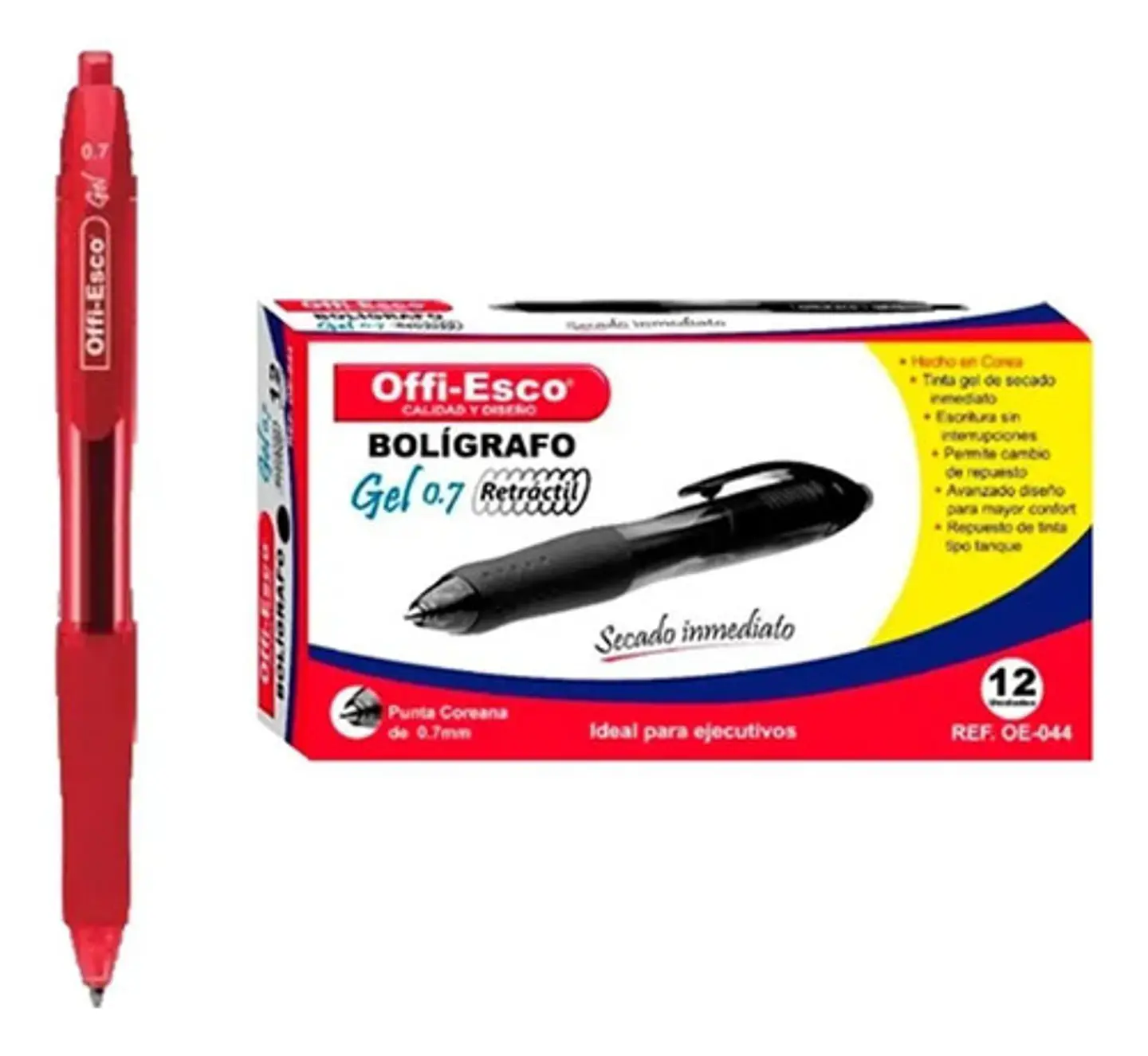 Offi-esco Bolígrafo Gel 0.7mm Retráctil 1