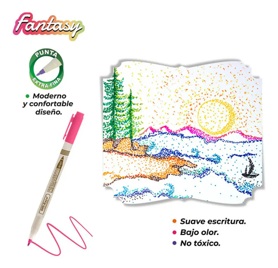 Marcadores Permanentes Offi-esco Punta Extra Fina 26 Colores Variados Frios 5