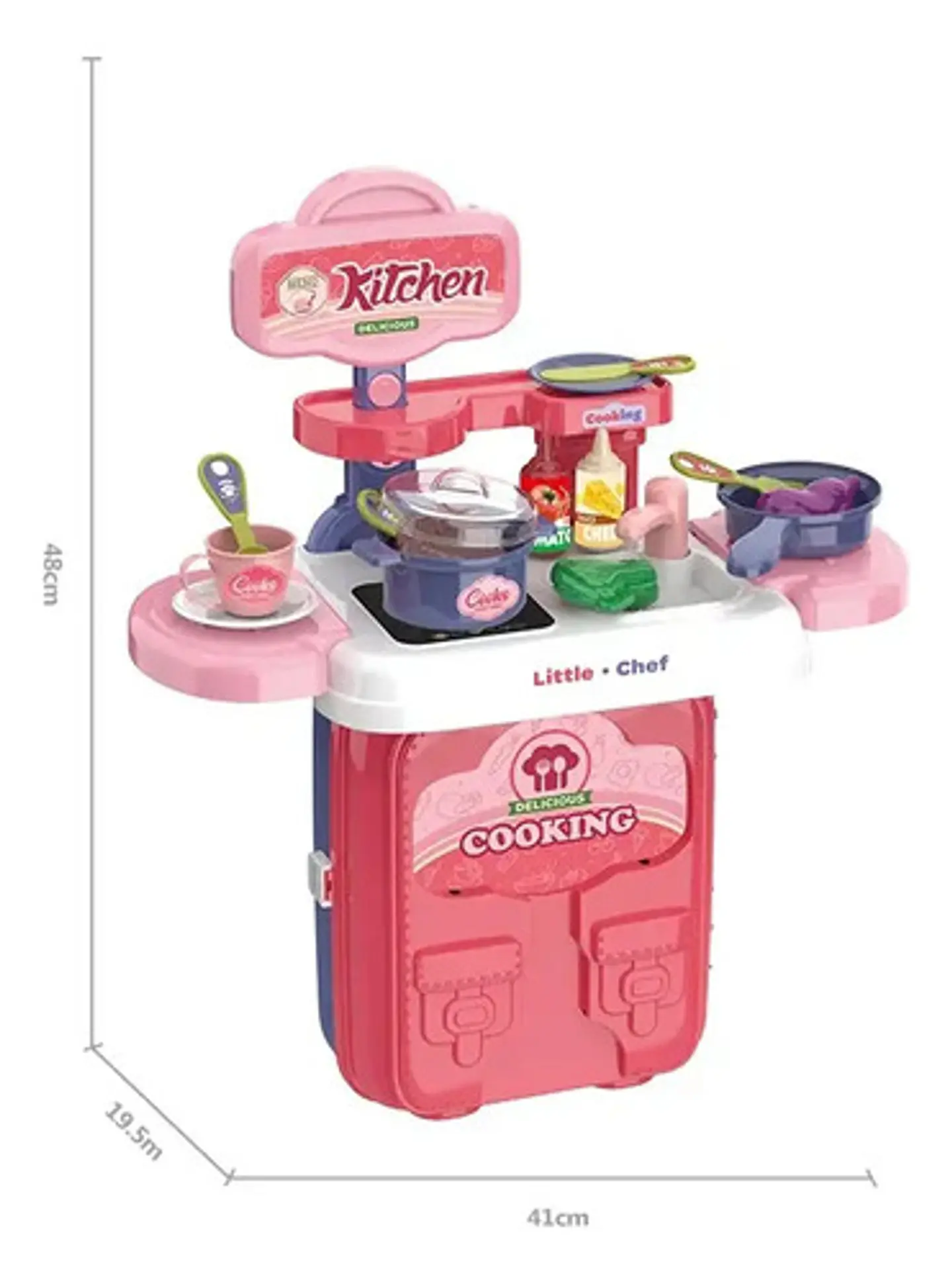 Cocina Mochila Bolso Chef Juguete 3en1 26pcs 3