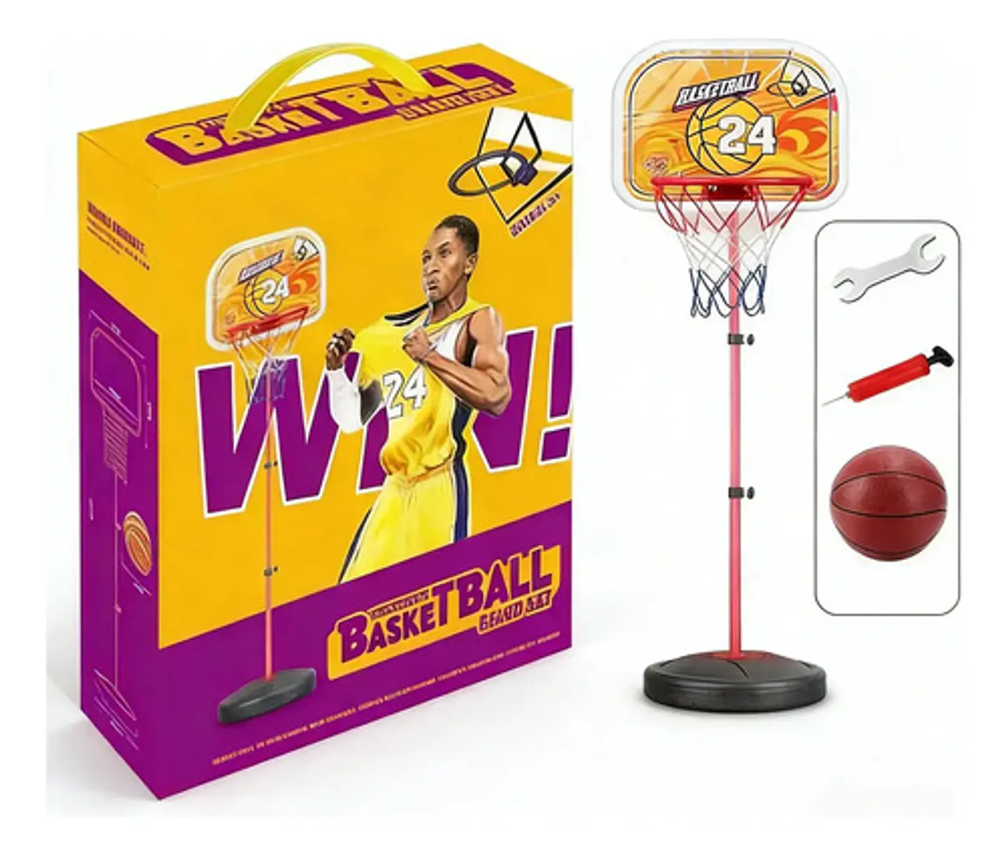 Canasta Cancha Basketball Infantil Ajustable Baloncesto 1.7m 1