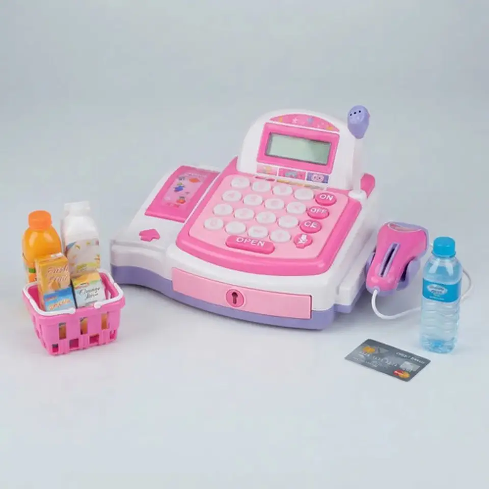 Caja Registradora Canasta De Juguete Rosada Para Niñas Rosa 1