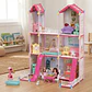 Casa De Muñecas Grande 3 Pisos Con Tobogán Y Accesorios Rosa - Miniatura 4