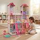 Casa De Muñecas Grande 3 Pisos Con Tobogán Y Accesorios Rosa - Miniatura 5
