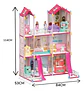 Casa De Muñecas Grande 3 Pisos Con Tobogán Y Accesorios Rosa - Miniatura 6