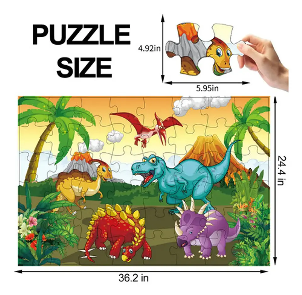 Rompecabezas De Piso Dinosaurios Jumbo Para Ninos 48pcs 3