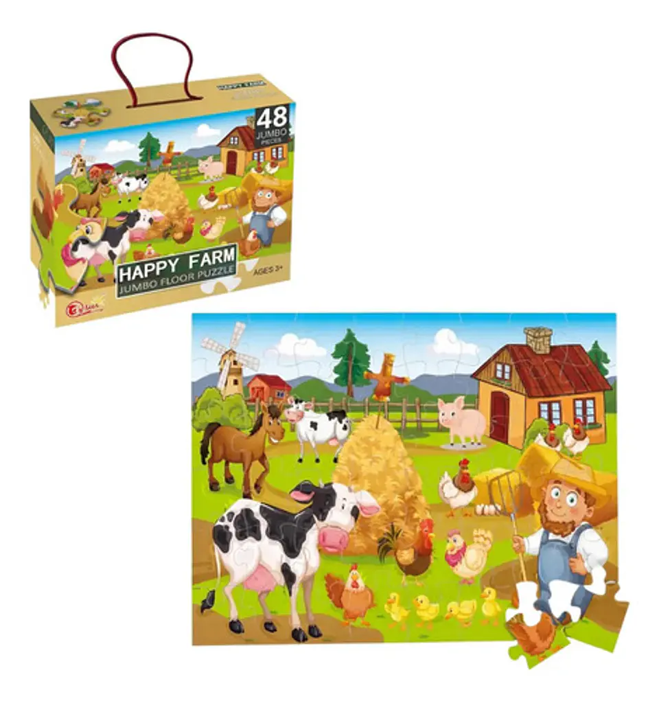 Rompecabezas Infantil Happy Farm 48 Piezas De Piso 1
