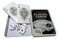 Baraja Cartas Juego Poker Plásticas Estuche Metálico Dados - Miniatura 3