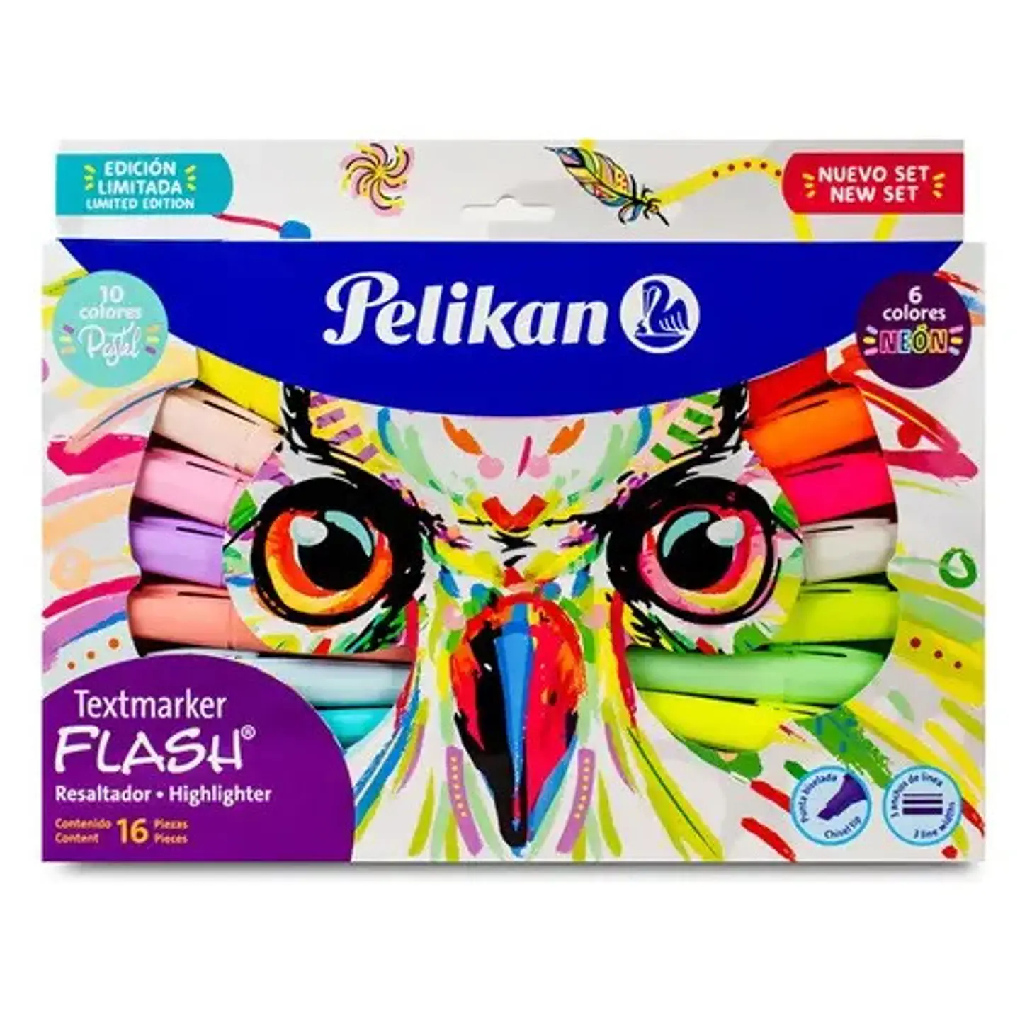 Resaltadores Textmarker Búho X16 Pelikan Pastel-neon 1