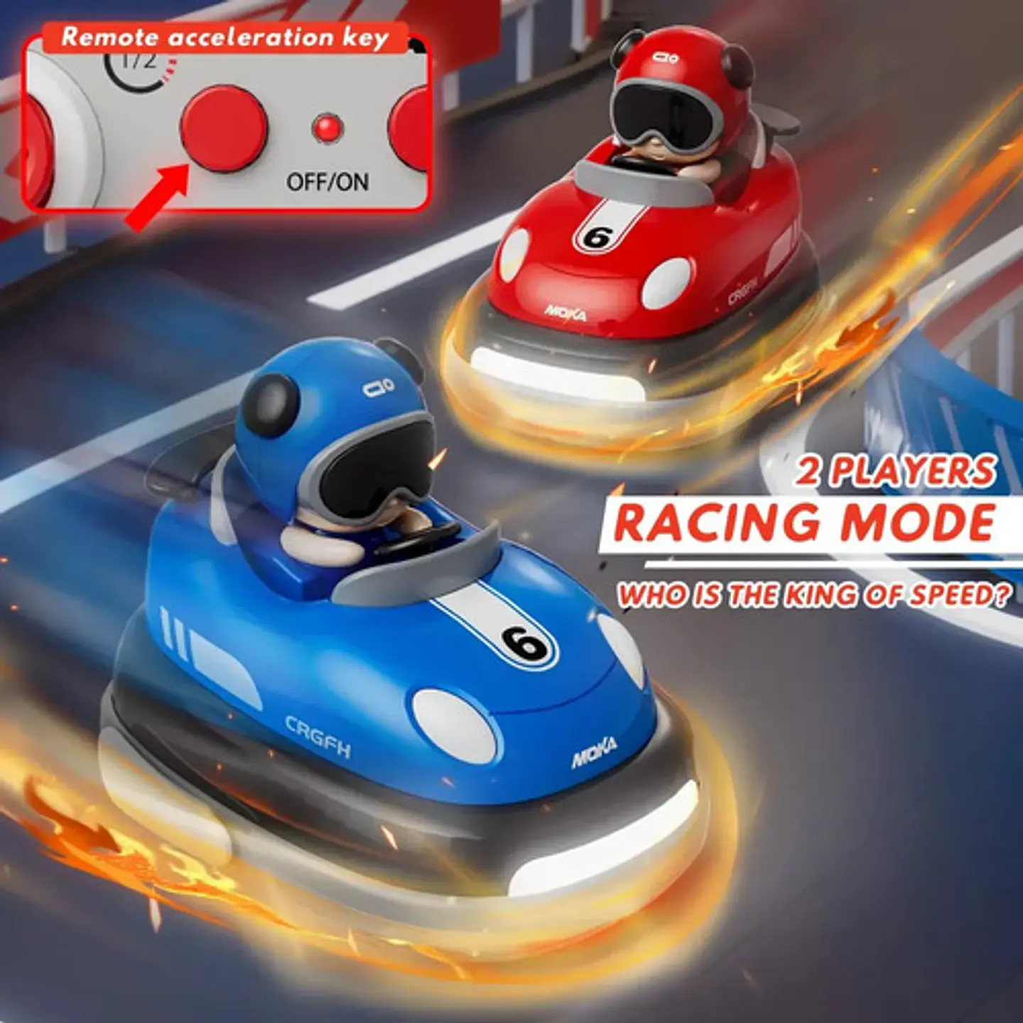 Carros De Choque Rc Speed Vehículos Minieyectores Recargable Azul/rojo Bumper Car 3