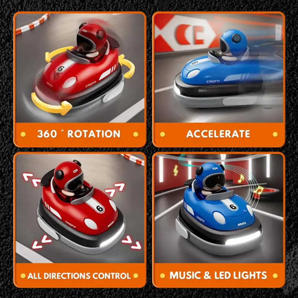 Carros De Choque Rc Speed Vehículos Minieyectores Recargable Azul/rojo Bumper Car 5