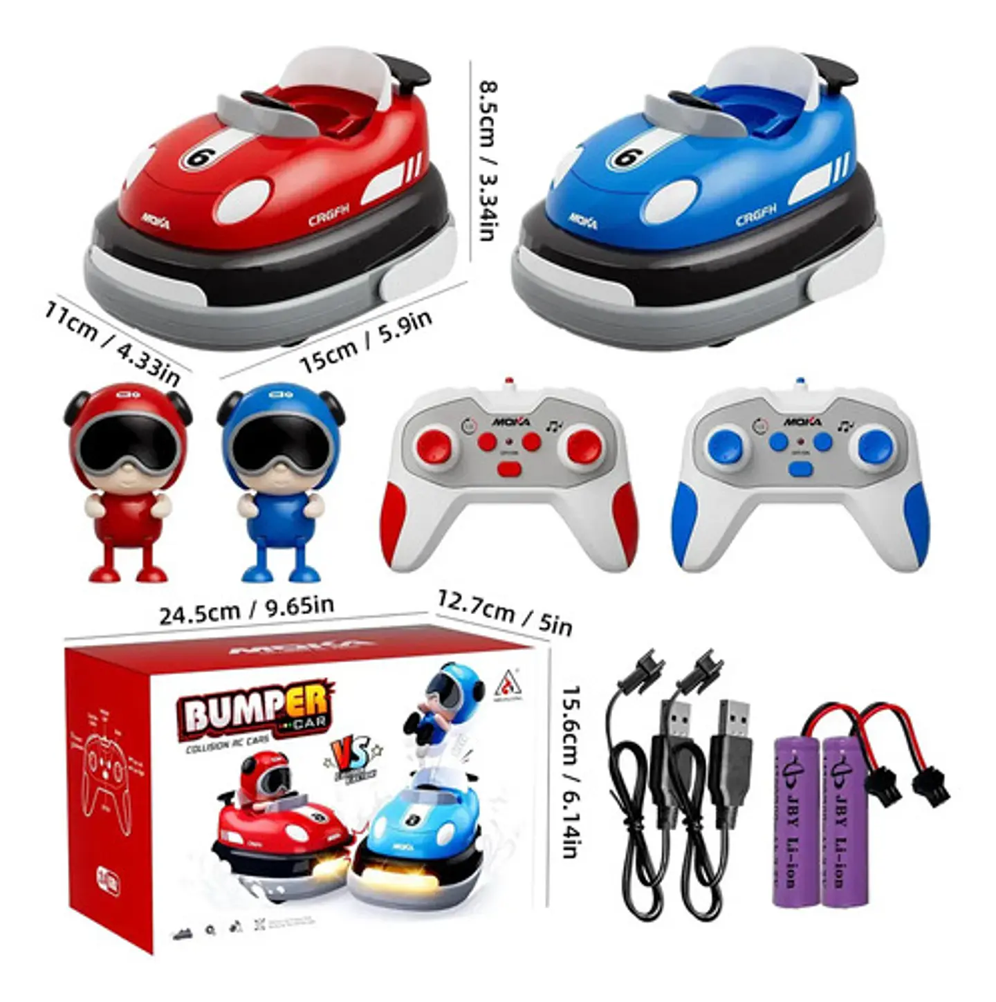 Carros De Choque Rc Speed Vehículos Minieyectores Recargable Azul/rojo Bumper Car 6