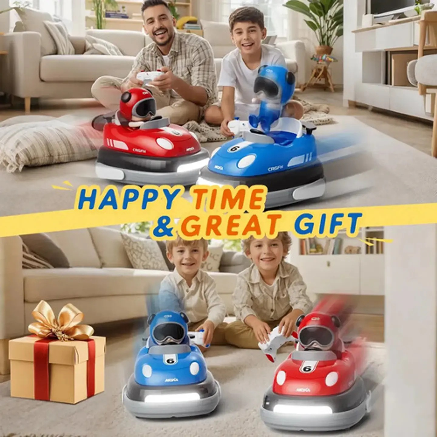 Carros De Choque Rc Speed Vehículos Minieyectores Recargable Azul/rojo Bumper Car 7