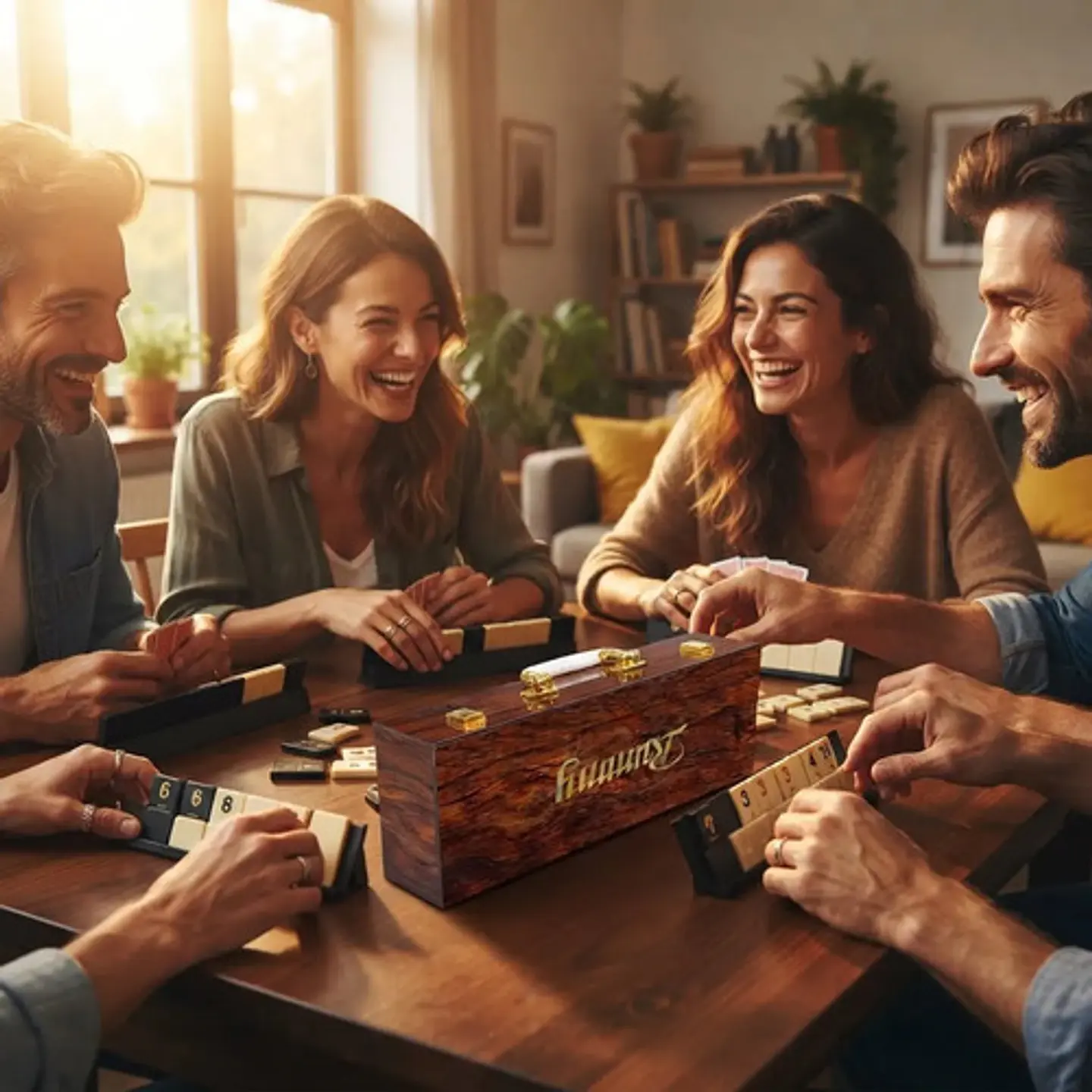 Juego De Mesa Rummy Q En Estuche De Madera De Lujo Brillante 5