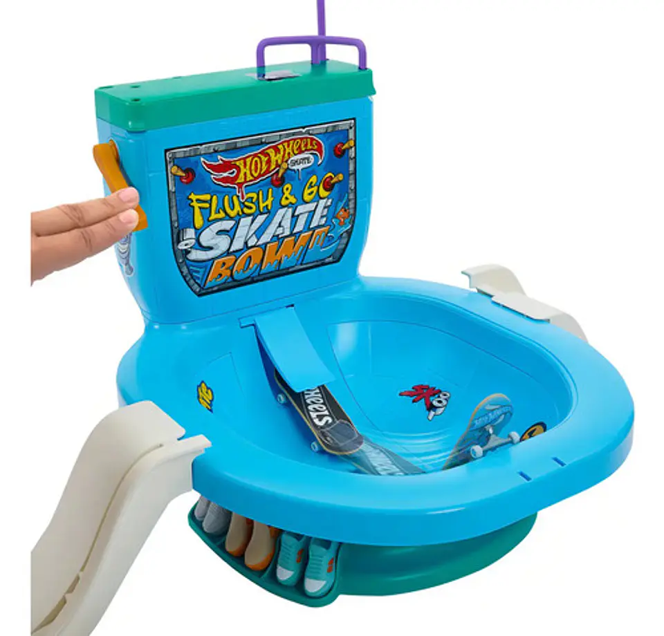 Pista De Juguete - Hot Wheels Skate - Set Bowl De Inodoro 3