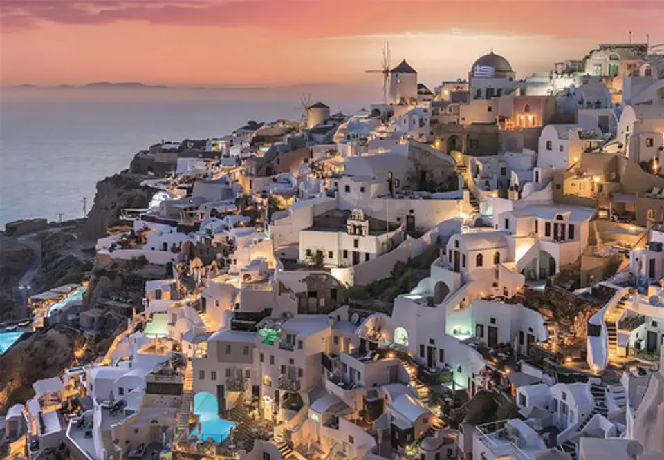Rompecabezas 1000 Piezas Santorini Grecia Clementoni Adultos 2