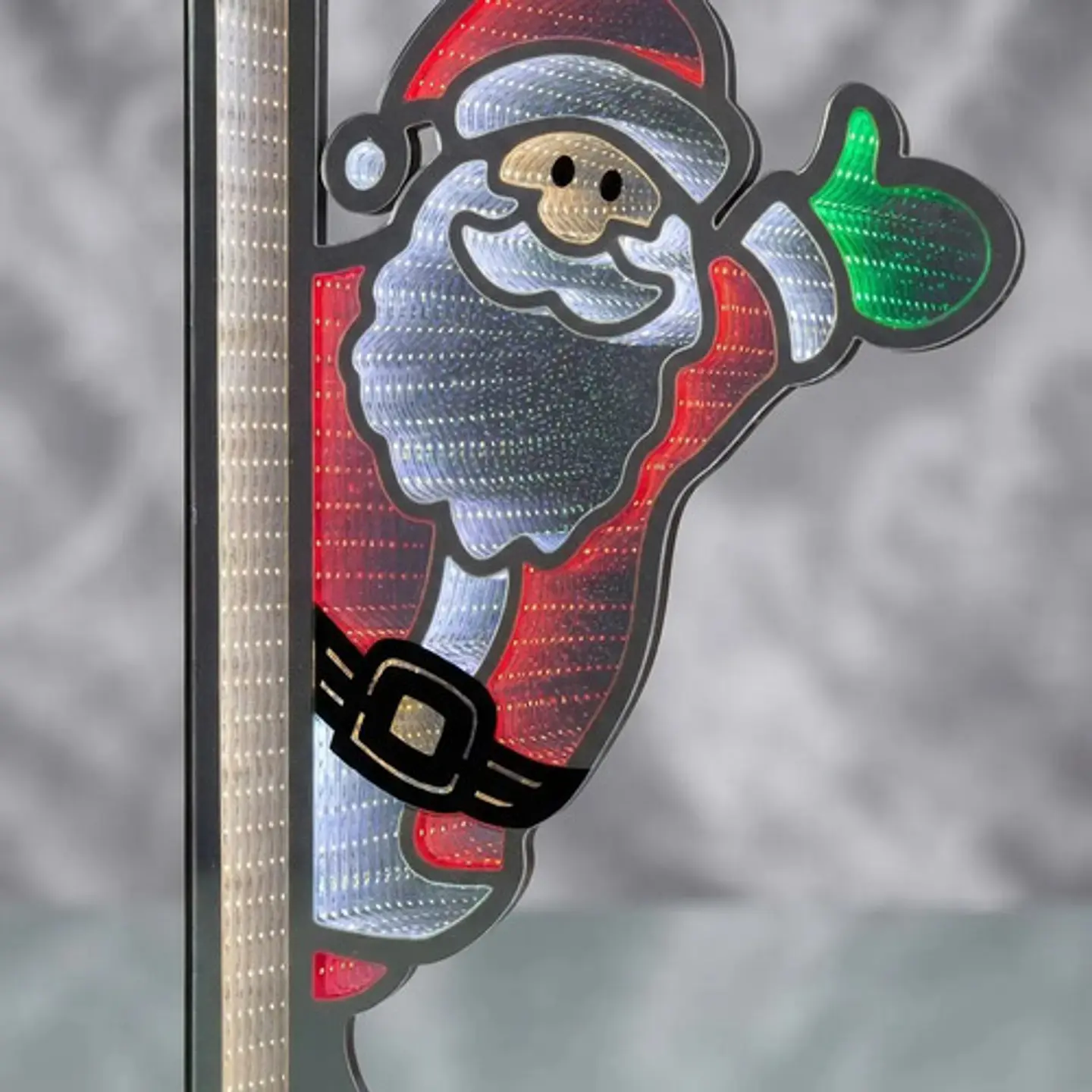 Figura Decorativa Papá Noel Con Luces Led Efecto Infinito 5