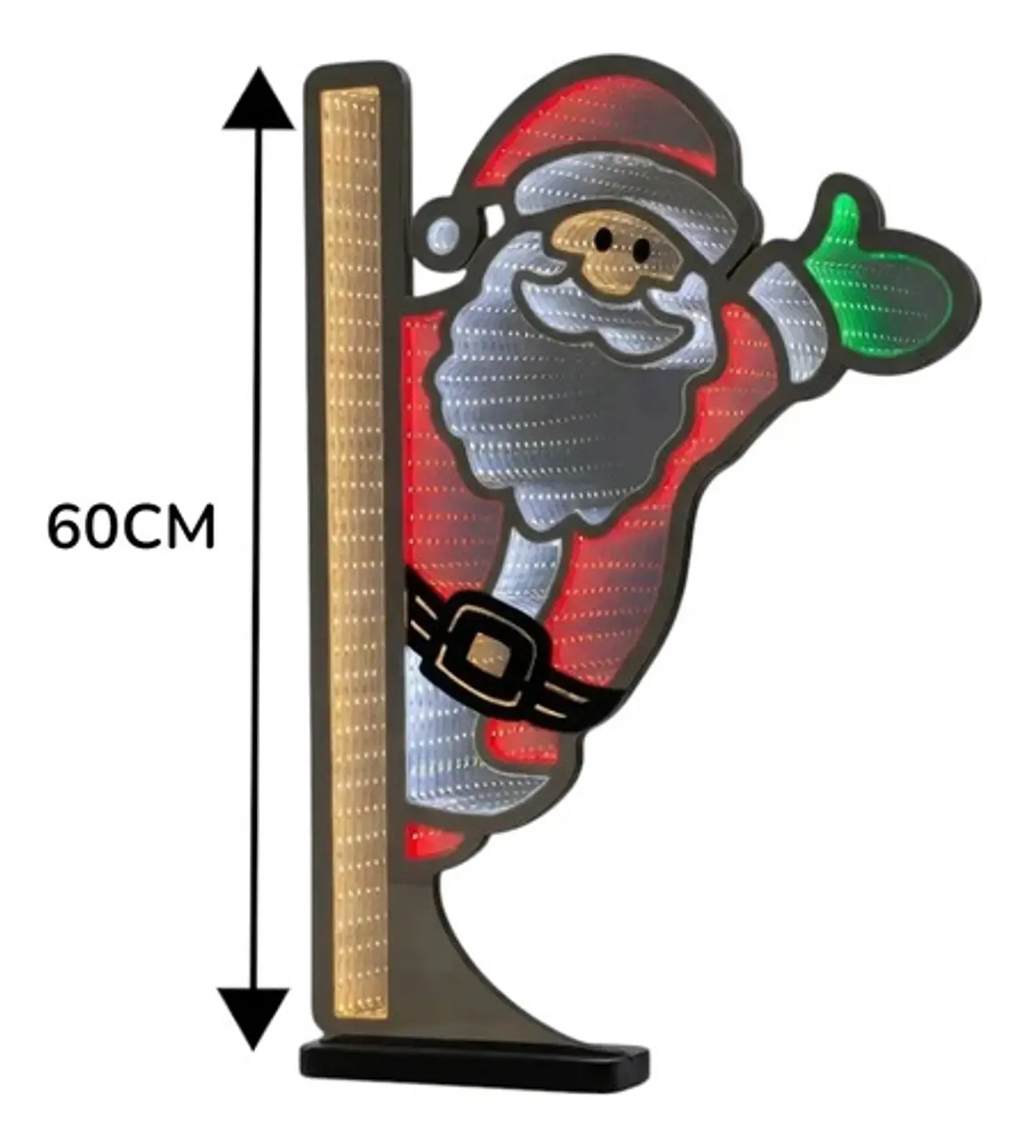 Figura Decorativa Papá Noel Con Luces Led Efecto Infinito 6
