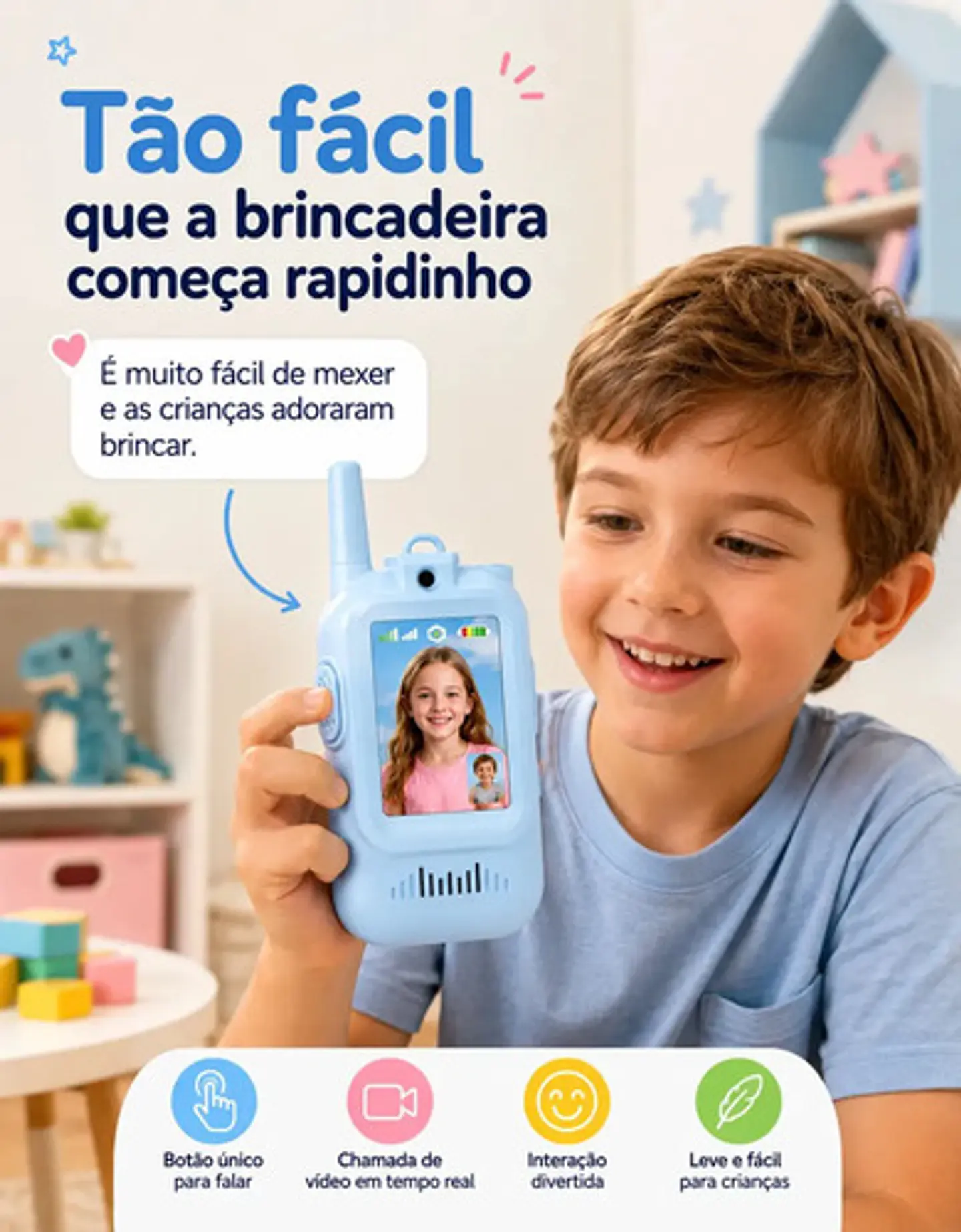 Kit De 2 Walkie Talkie, Cámara De Videollamada Para Niños 3