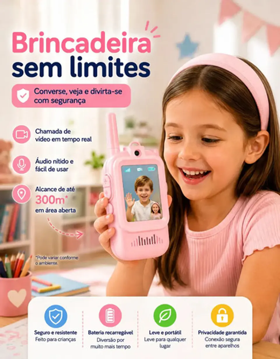 Kit De 2 Walkie Talkie, Cámara De Videollamada Para Niños 4
