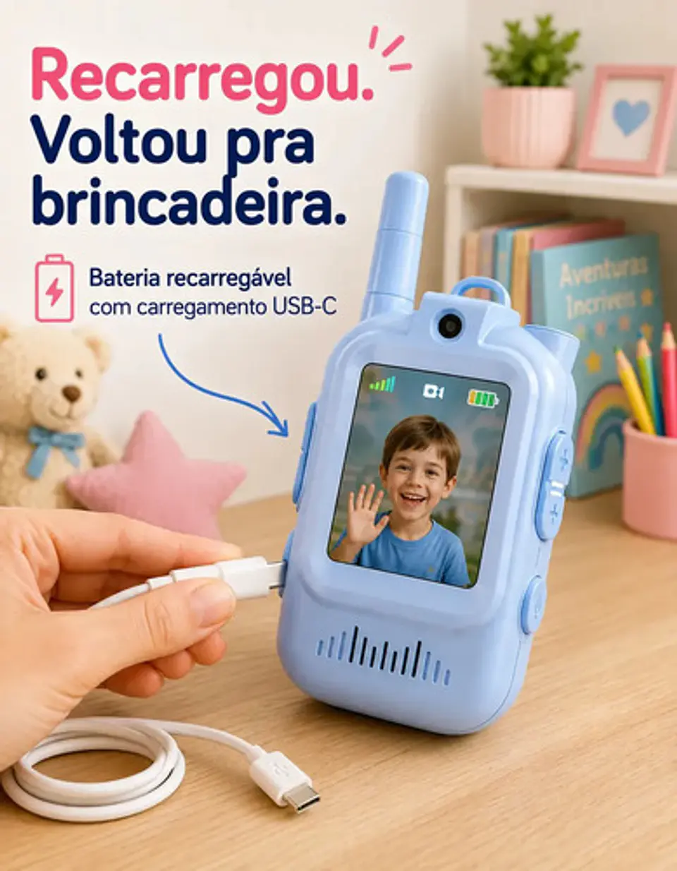 Kit De 2 Walkie Talkie, Cámara De Videollamada Para Niños 9