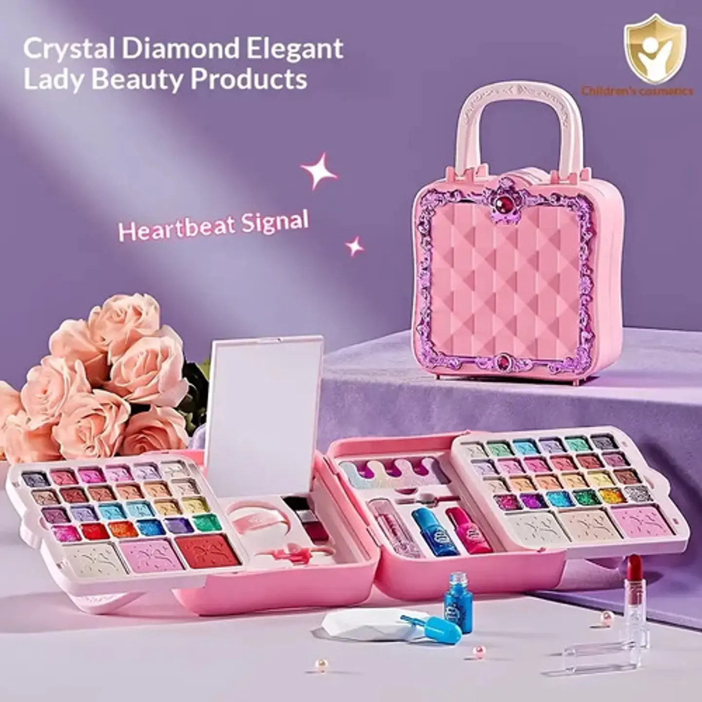 Set De Maquillaje Para Niñas Con Maleta Rosa Brillante 2
