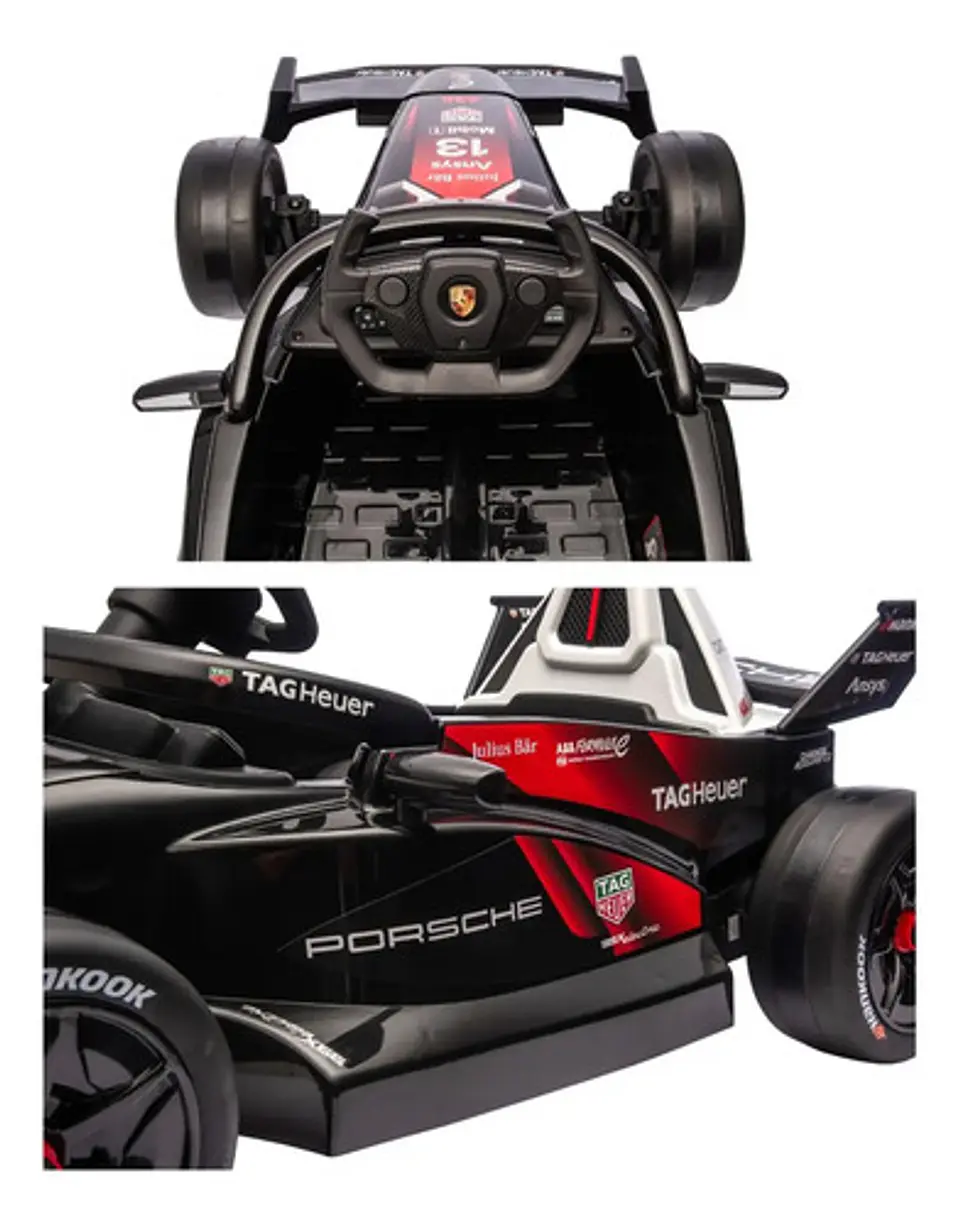 Pingüe® Montable Eléctrico Infantil 12v Porsche® Formula 1 E Negro 9