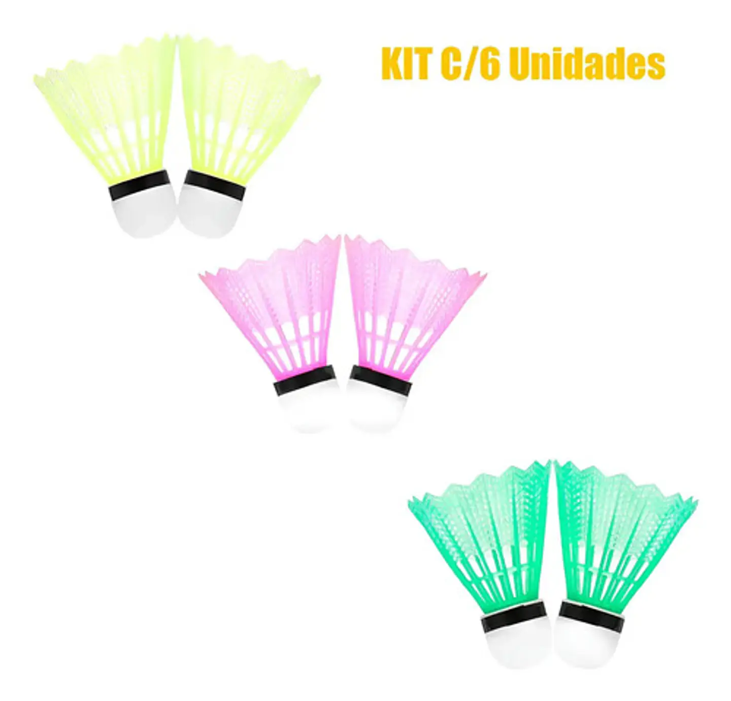 Kit De Volantes De Bádminton Y Nailon Con Corcho De 6 Piezas 3