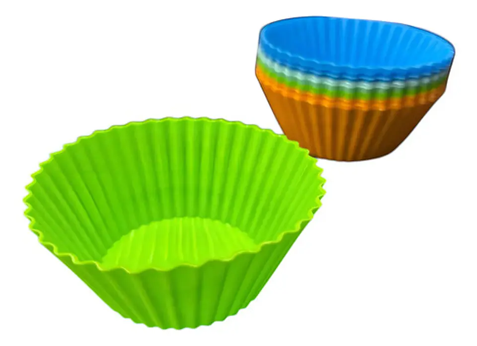 Moldes Silicona Macro Antiadhereentes Para Cupcakes Muffins X12 Surtido 3