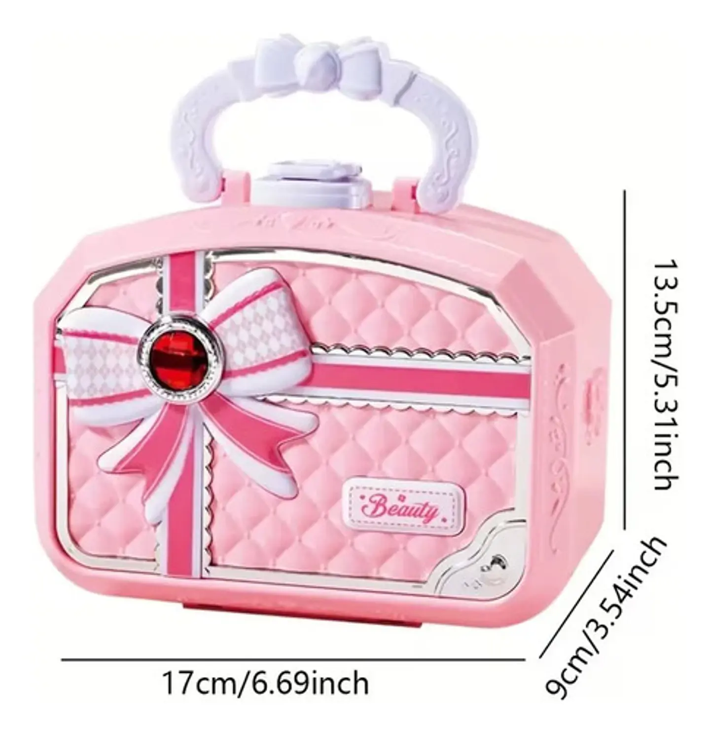 Set De Maquillaje Para Niñas Maleta Rosada Con Espejo 2