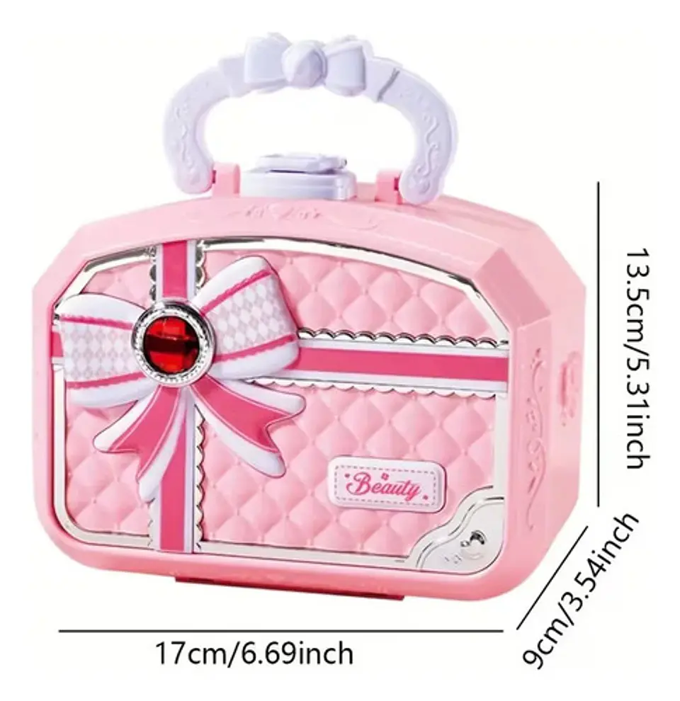 Set De Maquillaje Para Niñas Maleta Rosada Con Espejo 2