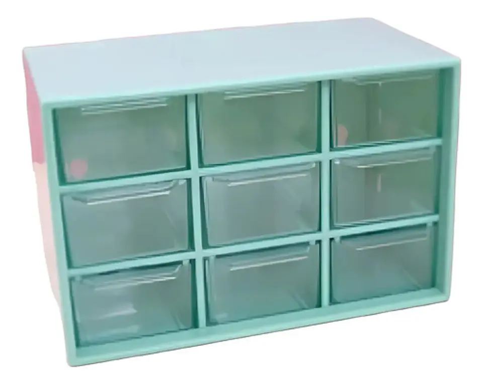 Cajon De Almacenamiento Organizador Herramientas Escritorio Color Verde Menta Cajonera 1
