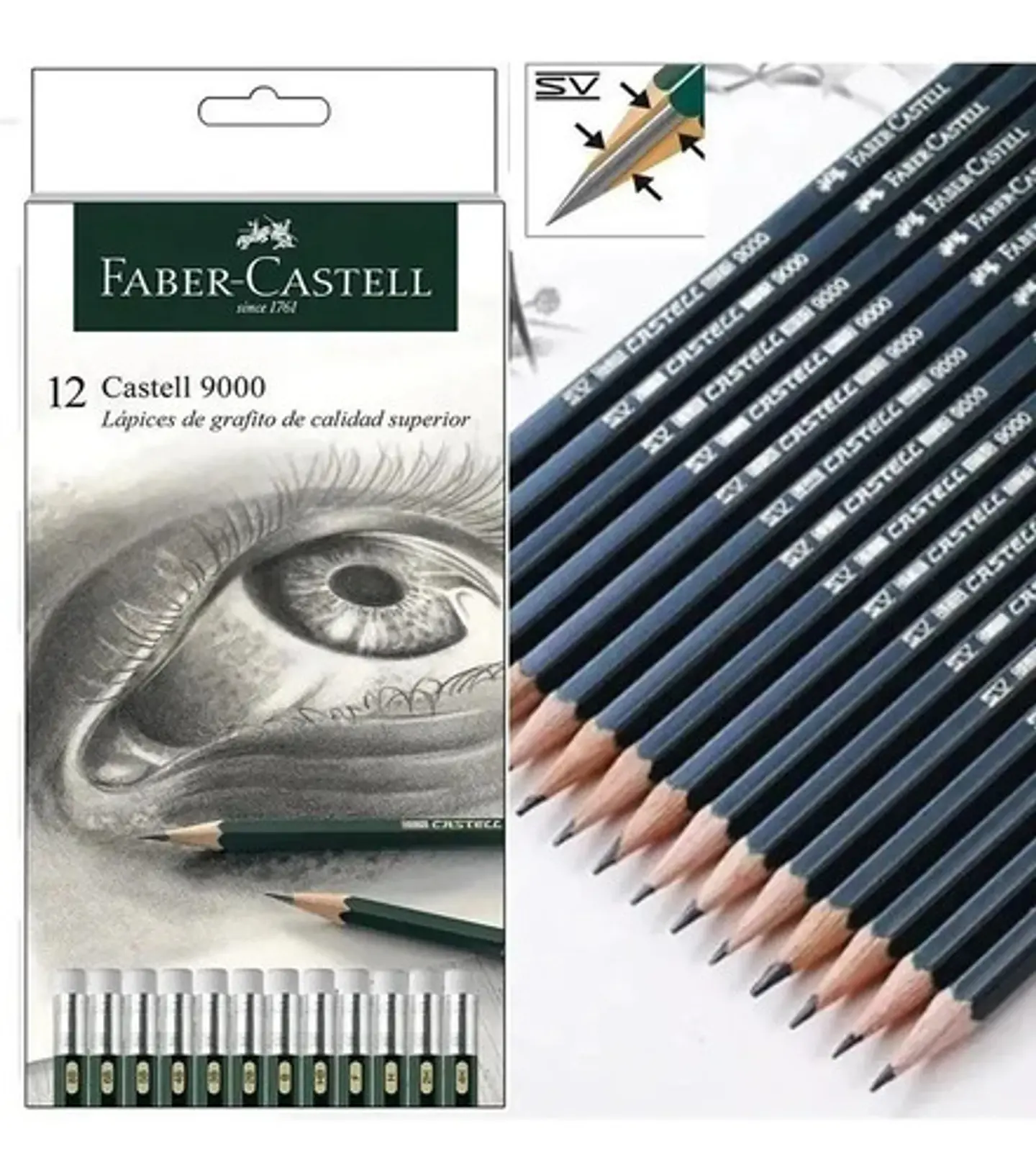 Set Lápiz Faber Castell 9000 X 12 Uds 2
