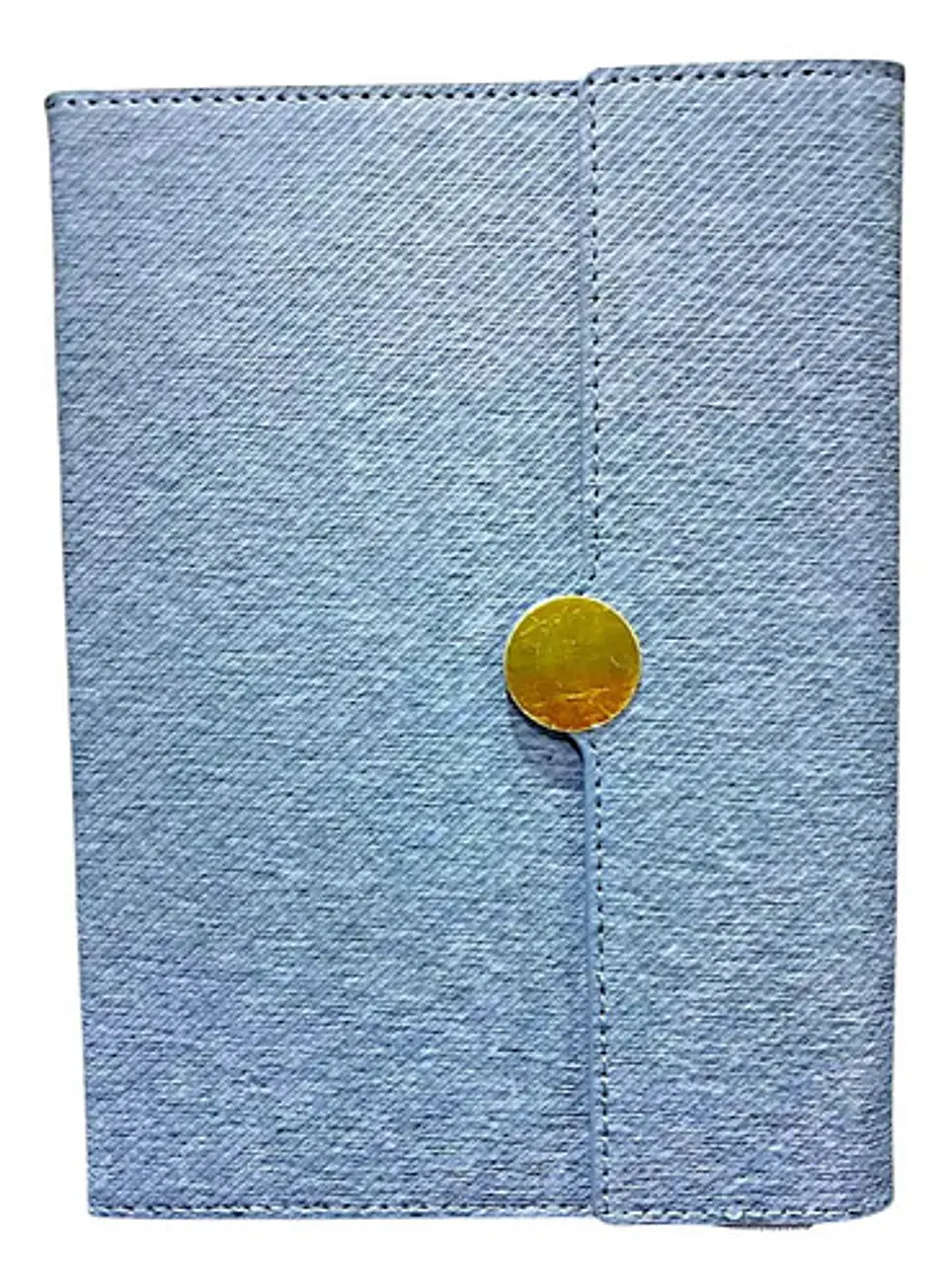 Diario Personal A5 De Cuero Con Botón Y Tapa Azul Acero Cuaderno 1