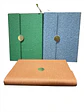 Diario Personal A5 De Cuero Con Botón Y Tapa Azul Acero Cuaderno - Miniatura 3