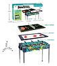 Mesa De Futbolín 3 En 1, Hockey Y Tenis De Mesa Verde - Miniatura 4