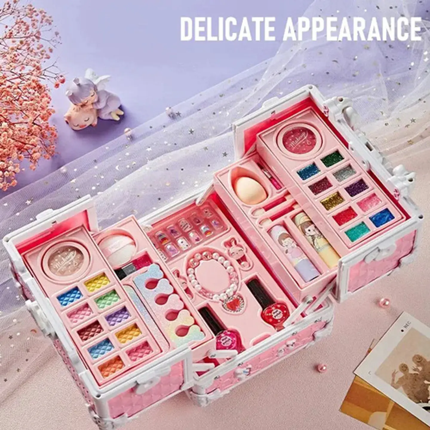 Kit De Maquillaje Infantil Baúl Neceser Para  Niñas 7