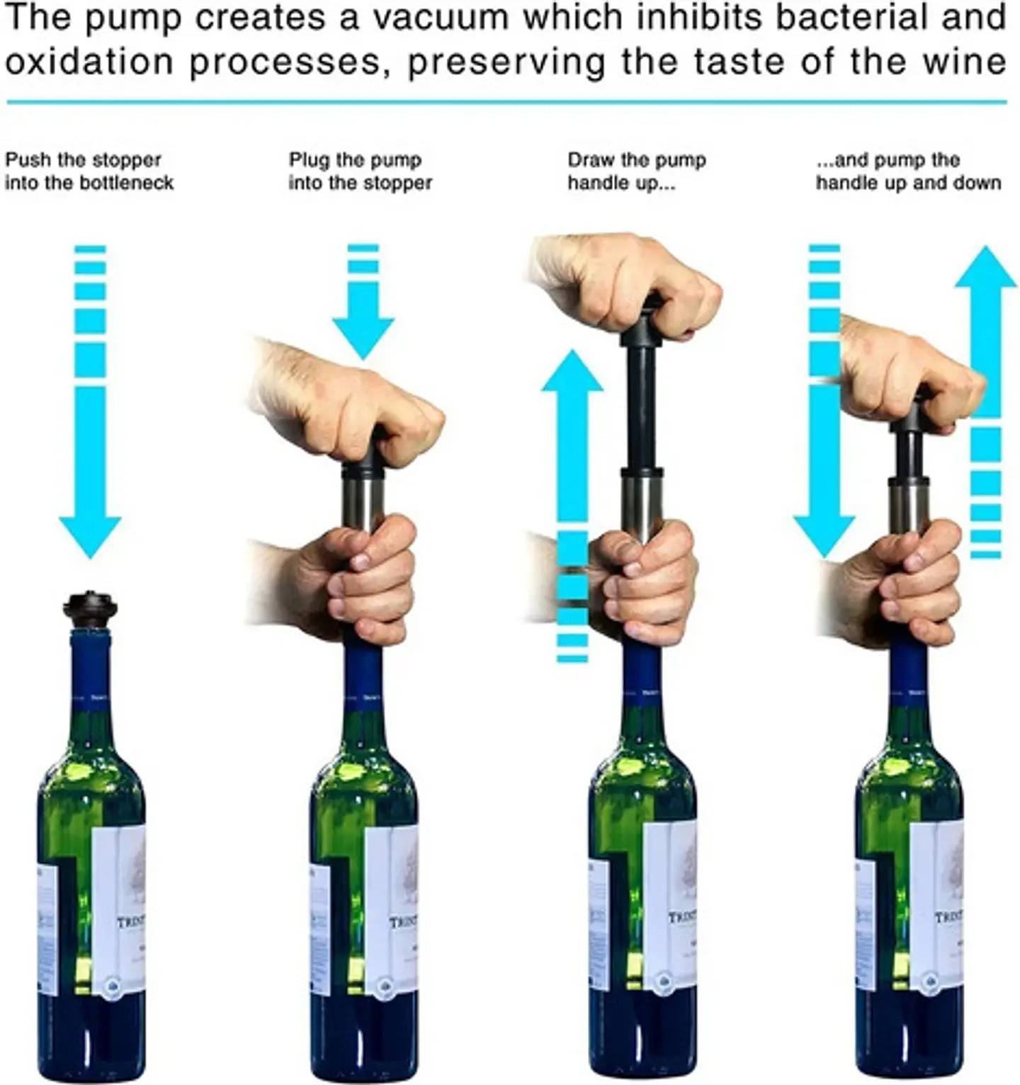  Tapón Al Vacío Botella Vino Hermético Corcho Saca Aire 3