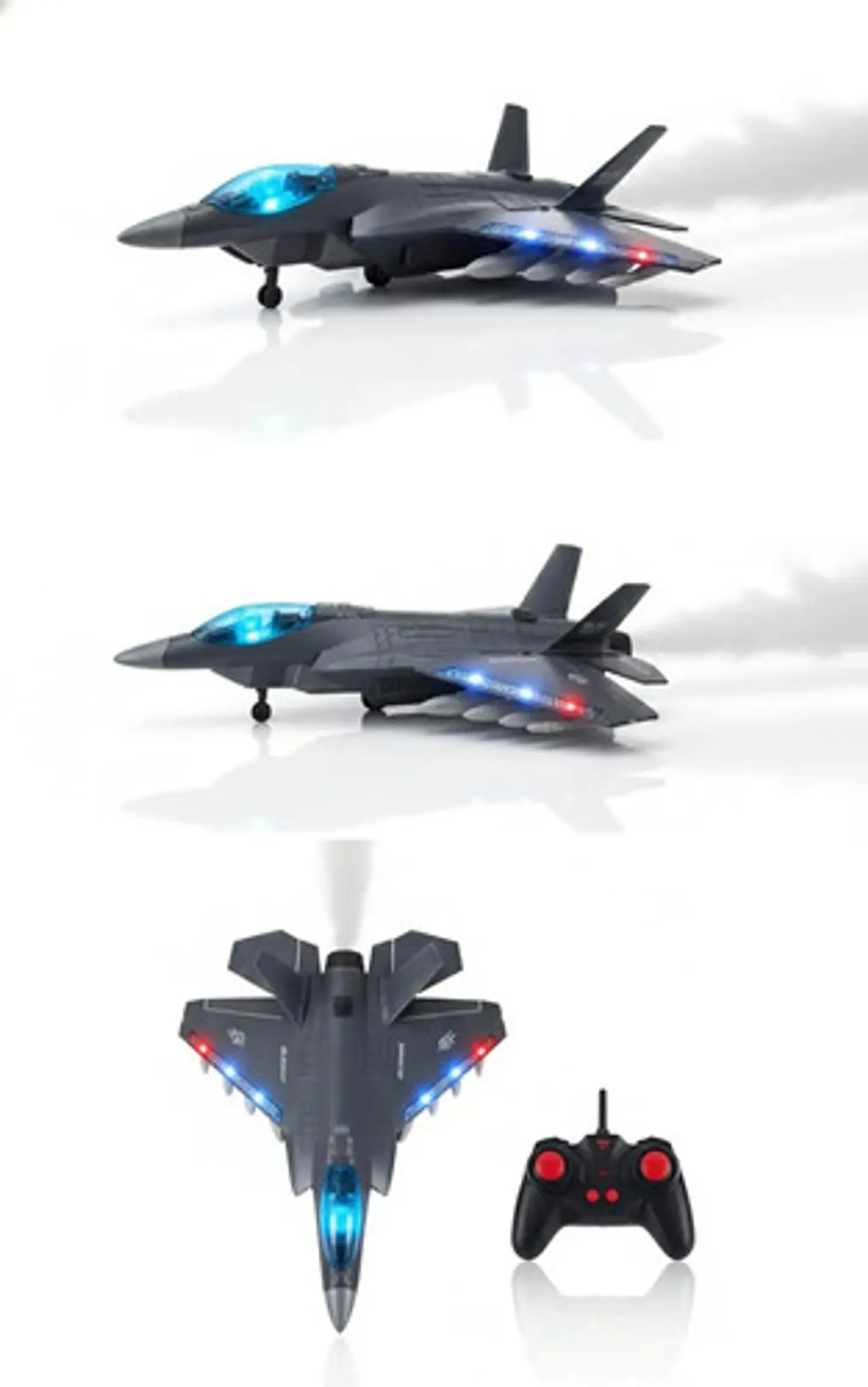 Avión F-50 De Juguete A Control Remoto Niño Con Luces Y Humo 5