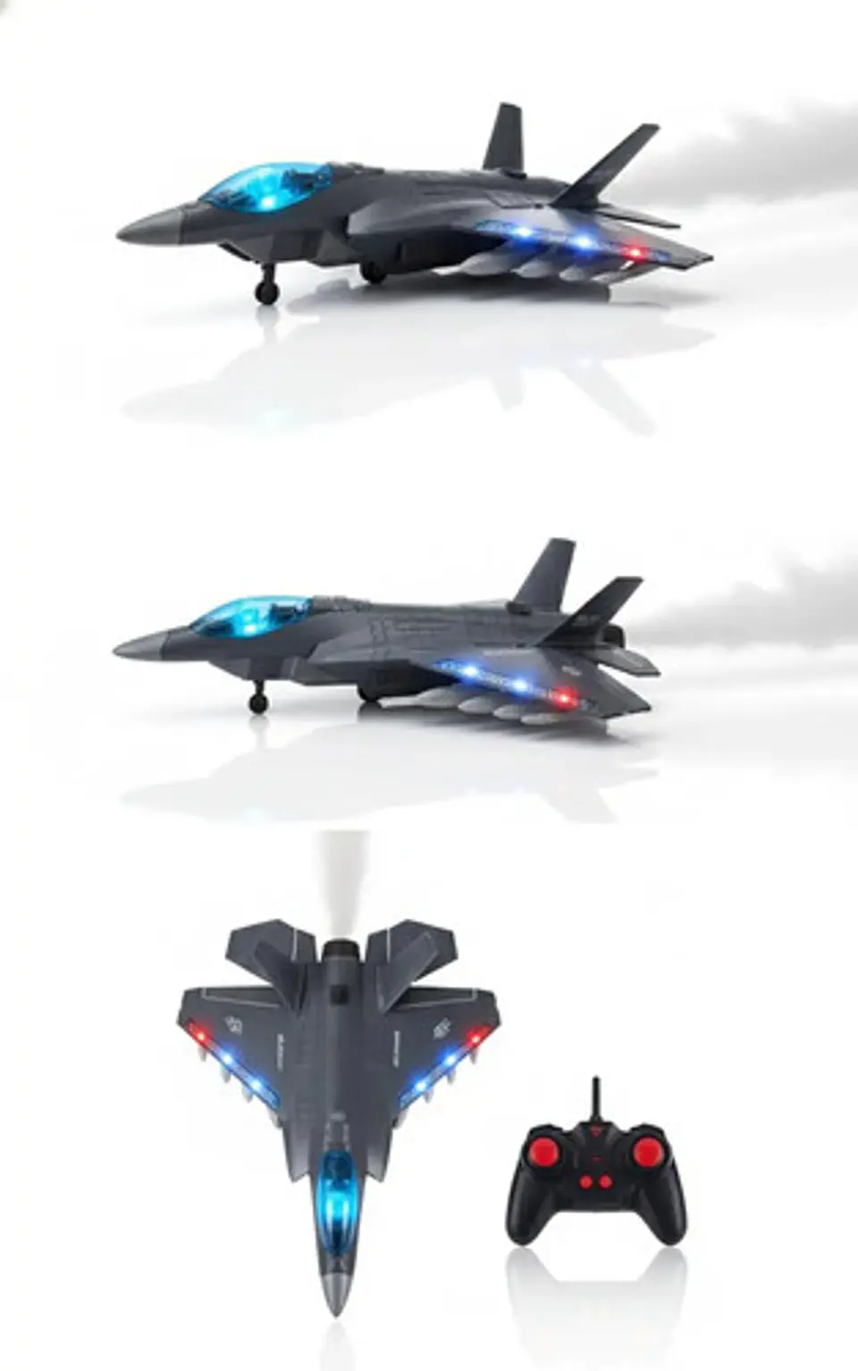Avión F-50 De Juguete A Control Remoto Niño Con Luces Y Humo 5