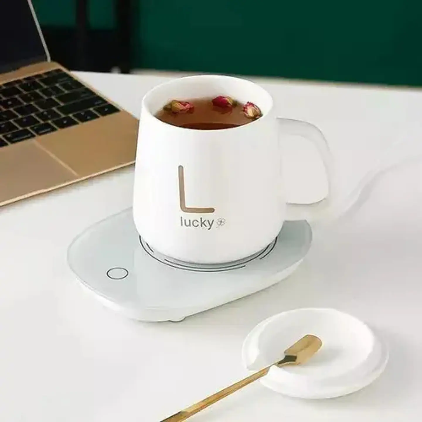 Mug Taza Base Calentador Termostática Inteligente + Cuchara 4