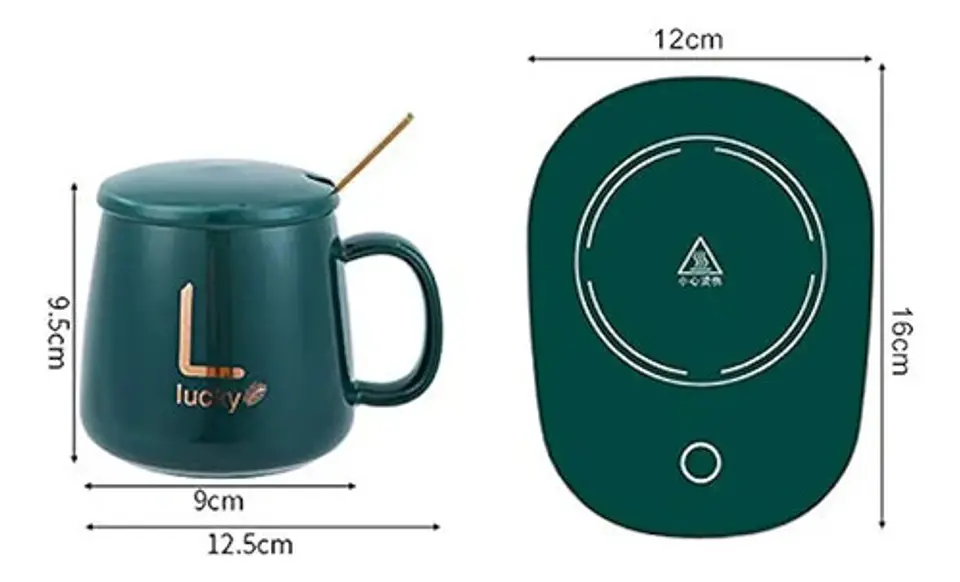 Mug Taza Base Calentador Termostática Inteligente + Cuchara 5