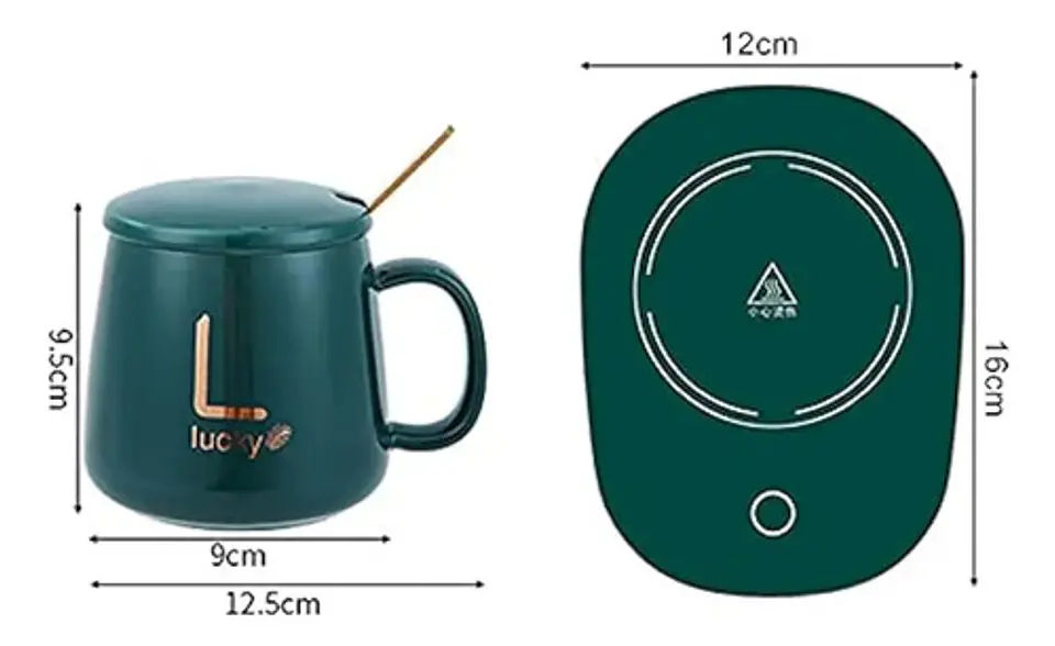 Mug Taza Base Calentador Termostática Inteligente + Cuchara 11