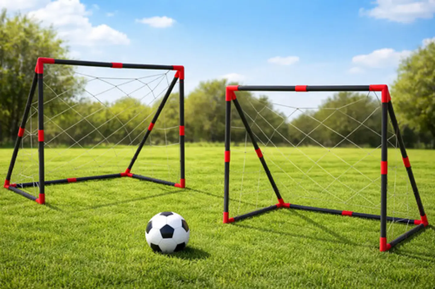 Cancha Fútbol Para Niños Doble 2 Arcos Balón 76x86 1