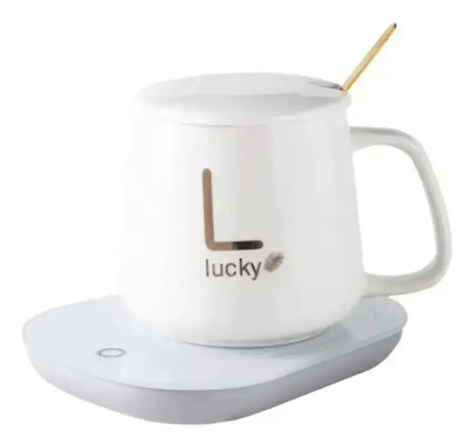Taza Calentadora Eléctrica De Cerámica Con Termostato Y Accesorios, En Blanco Taza Electrica 1