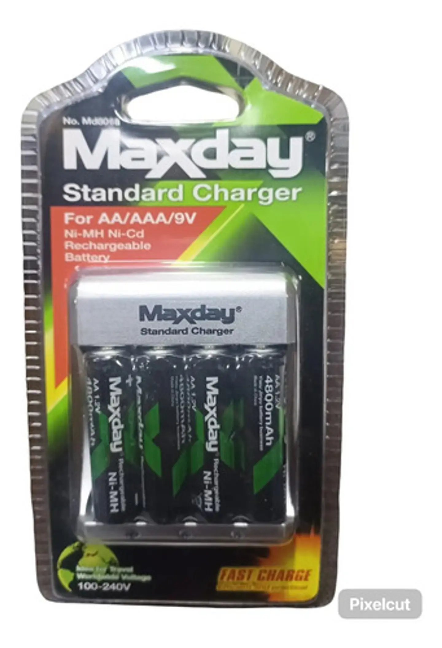 Pilas Doble A X 4 Cargador Maxday Recargable Indicador Carga 1