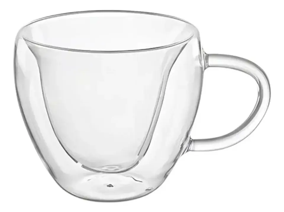 Pocillo Borosilicato Doblepared Corazon 100 Ml Taza Cafe 1