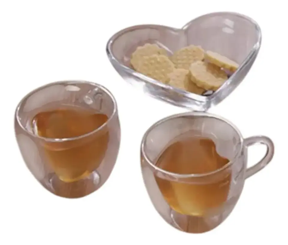 Pocillo Borosilicato Doblepared Corazon 100 Ml Taza Cafe 4