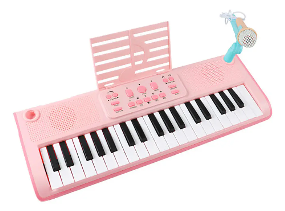 Organeta Macrooutlet 37 Teclas Rosa Con Micrófono Para Niños 1