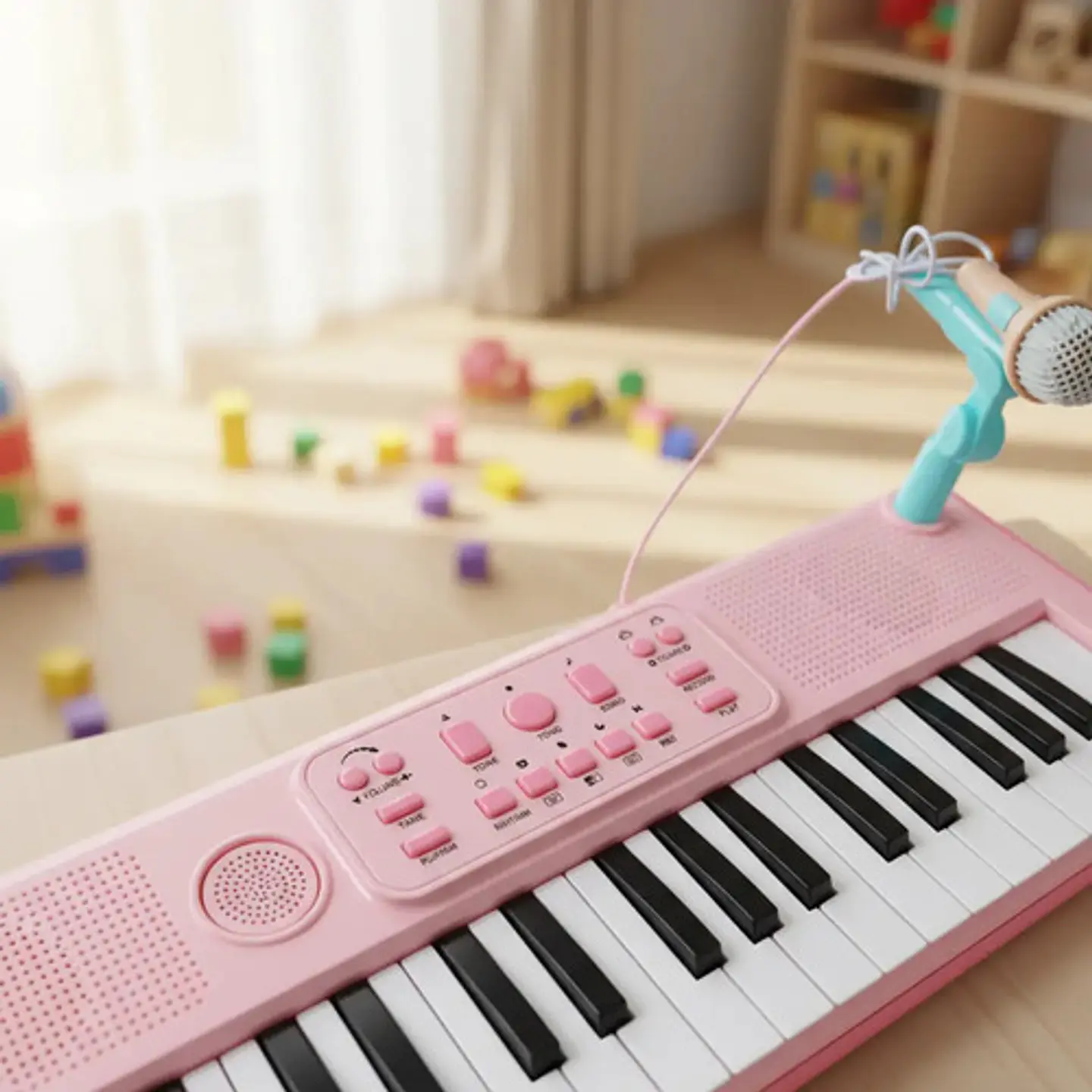 Organeta Macrooutlet 37 Teclas Rosa Con Micrófono Para Niños 4