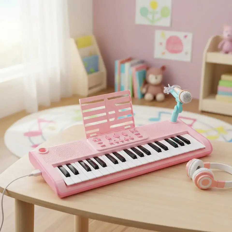 Organeta Macrooutlet 37 Teclas Rosa Con Micrófono Para Niños 6